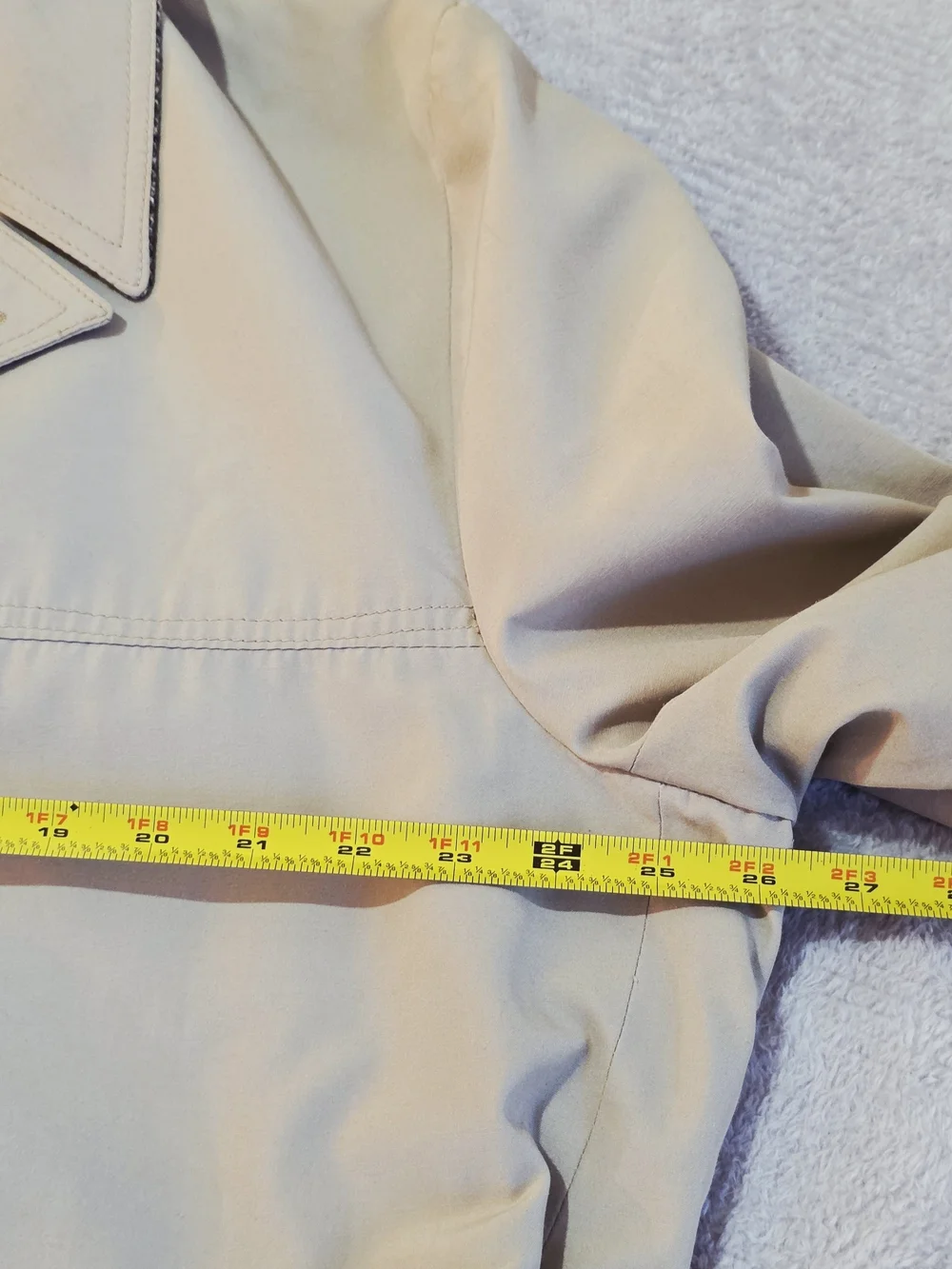 Grais Vintage Tan Car Coat Tweed Trim 46L USA Made